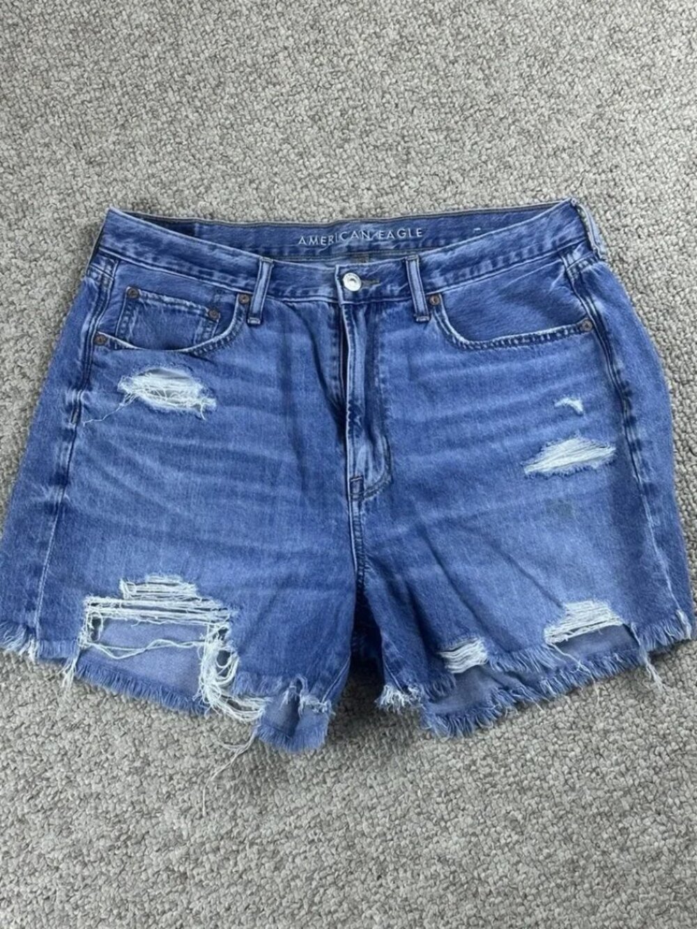 American Eagle 90's Boyfriend Short Women's Size 12 Distressed Light Wash